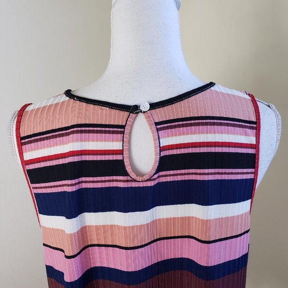 FYVE Scooped Neck Striped Sleeveless Tank Top Multicolor Size Large - Picture 6 of 10